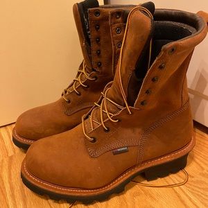 Red Wing Mens Steel Toe waterproof logger boots